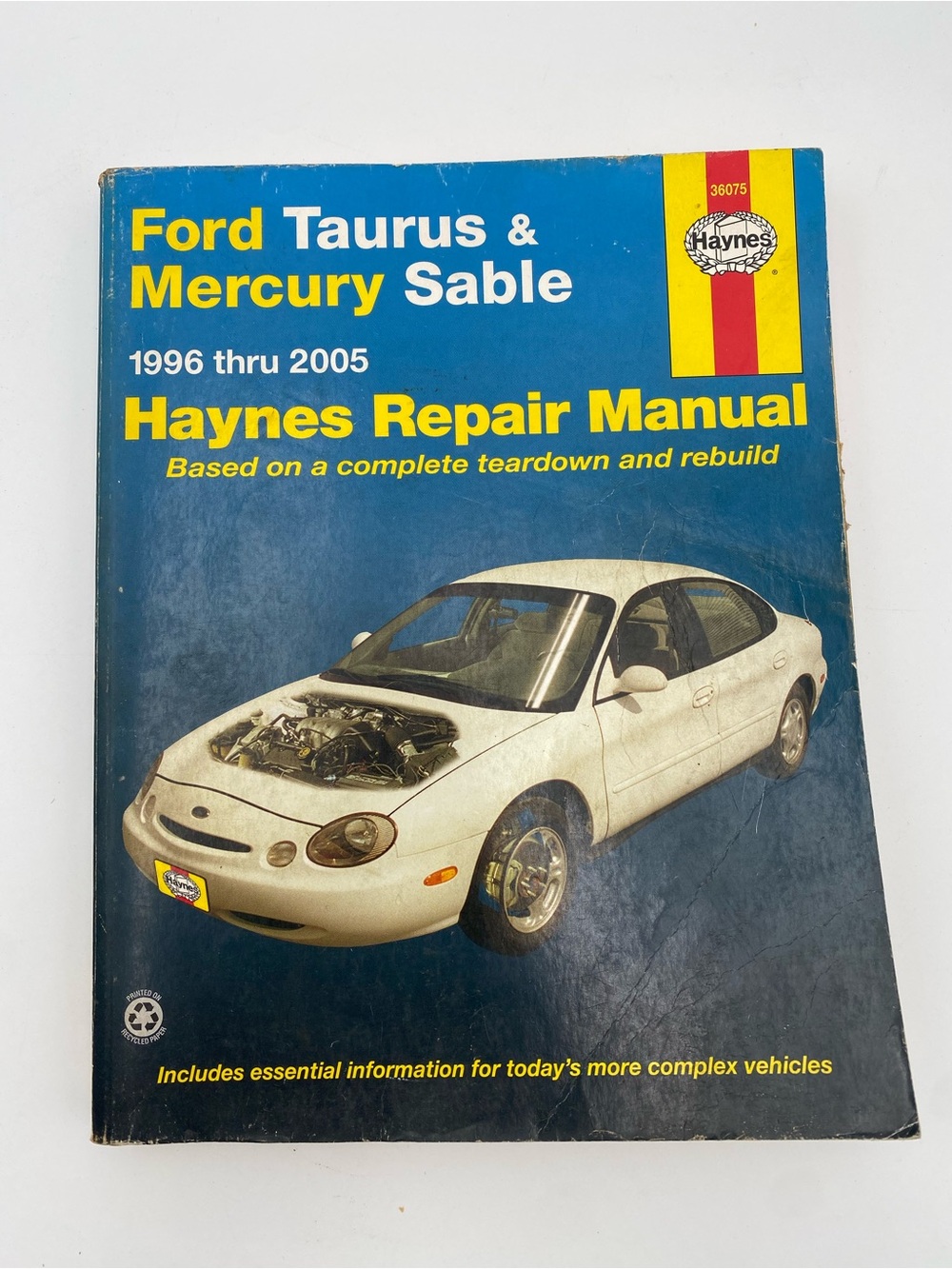 Hanes Manual-Style Back Cover with Blue, Yellow, White Accents